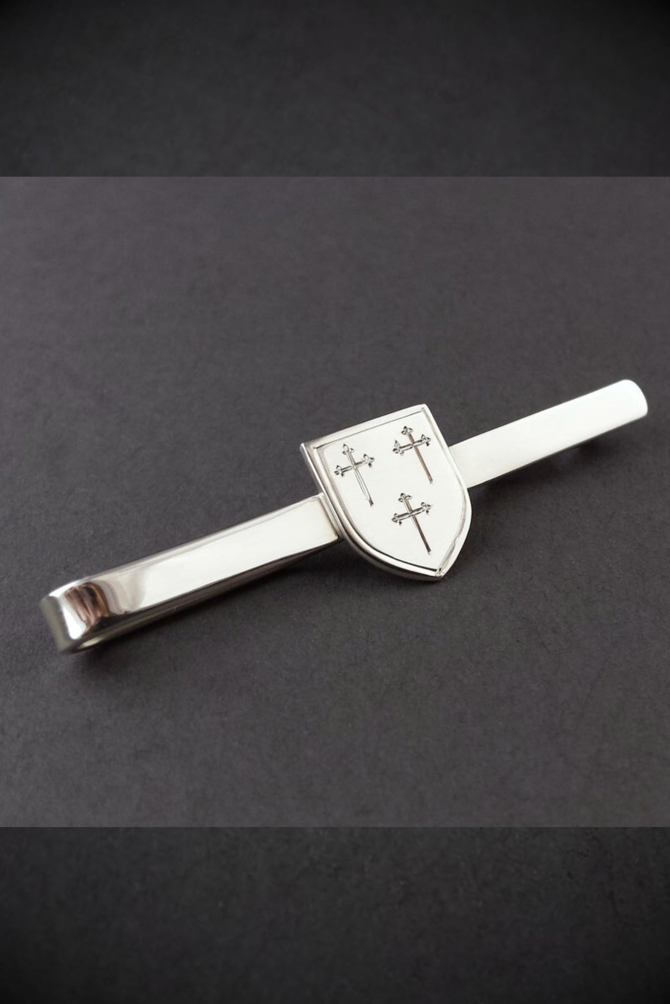 Maddan Irish Coat of Arms Disk Loop Tie Bar ~ Sterling offers silver