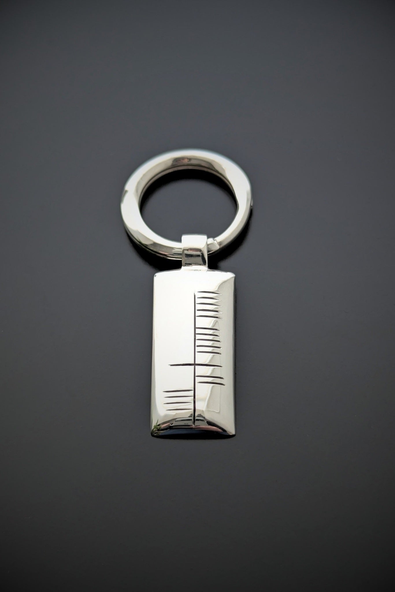 Ogham Family Keychain in sterling silver