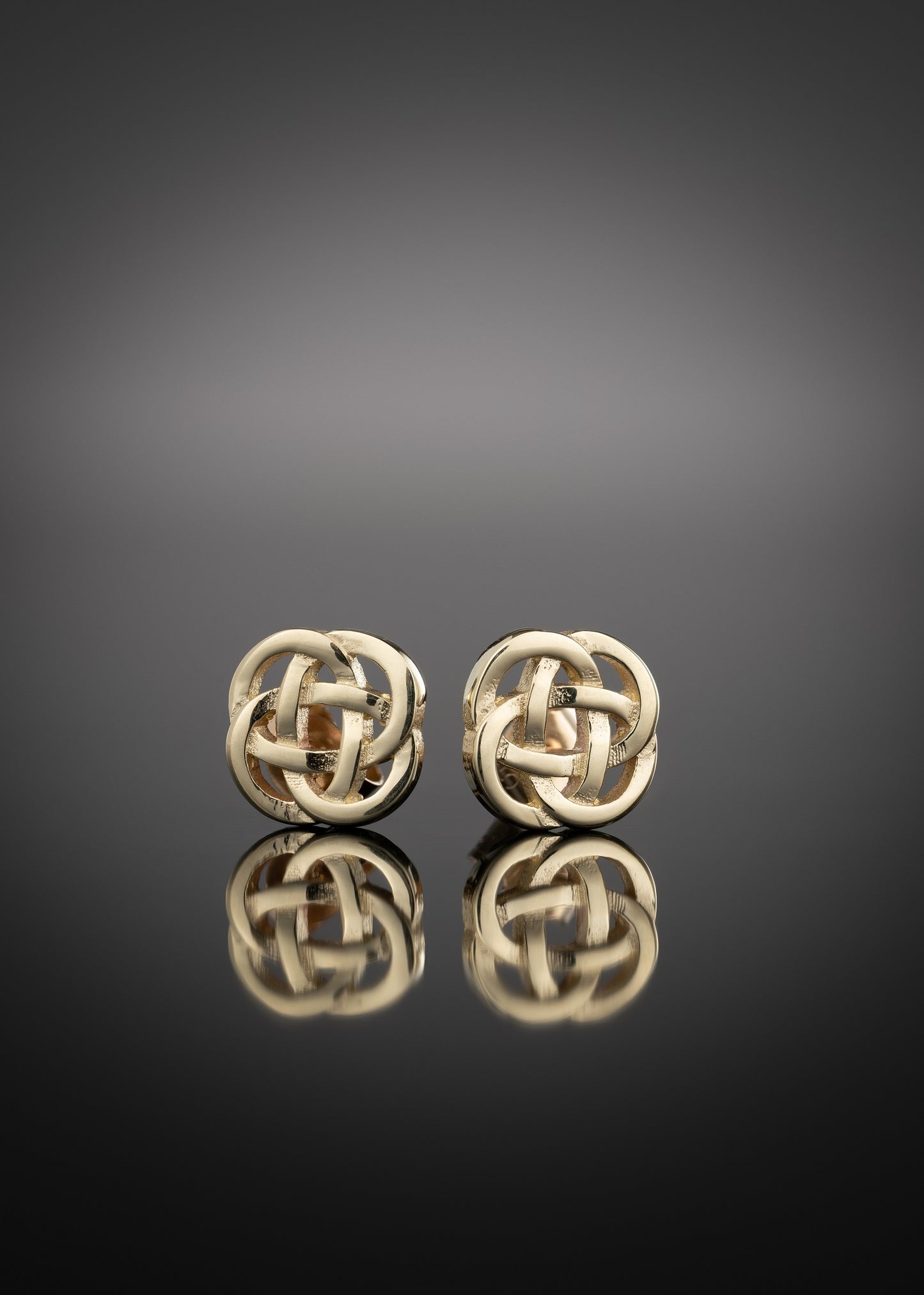 Gold Celtic Knot Earrings – Claddagh Design